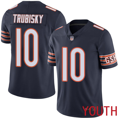 Chicago Bears Limited Navy Blue Youth Mitchell Trubisky Home Jersey NFL Football #10 Vapor Untouchable->youth nfl jersey->Youth Jersey